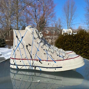 New Converse Chuck Taylor All Star Sneakers Paint Splatter Womens 10.5